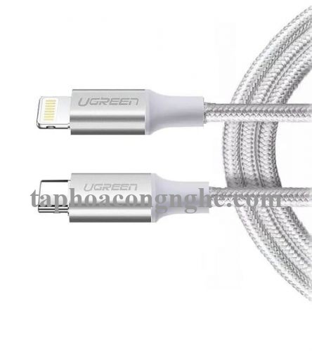 Ugreen 70522 0.5m cáp usb type c ra lightning 2.0 màu trắng 50cm US304 30070522